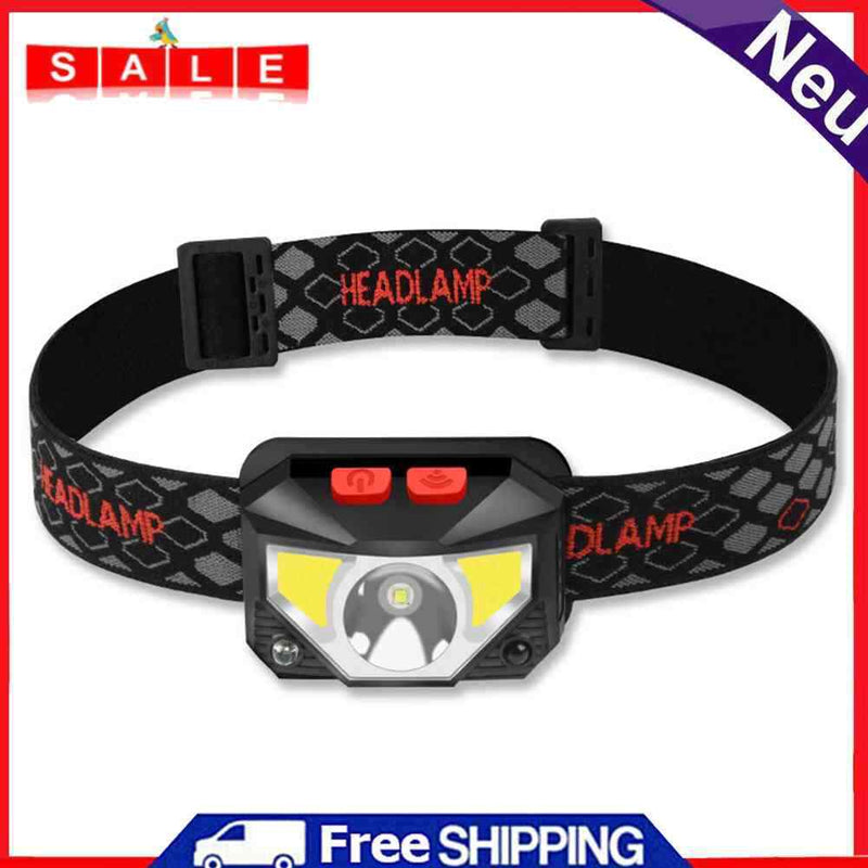 XPG+COB LED Headlamp Wave Induction 1000mAh Waterproof Outdoor Head Flashlight