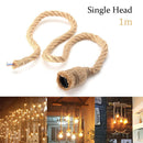 3.28ft Hemp Rope Electric Wire for DIY E27 Bulb Pendant Light (Single Head)