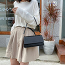 Casual Women PU Leather Handbags Portable Travel Solid Flap Totes Shoulder Bags