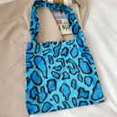 Female Animal Pattern Shoulder Bag Colorful Fluffly Top-handle Shopping Handbags