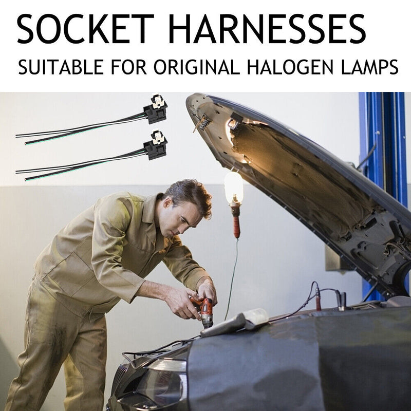 2pcs Car Halogen Lamp Headlight Socket Harness H1 Connector Plug Adapter Wire