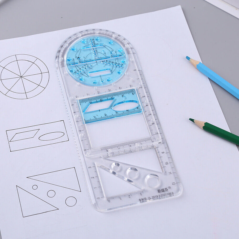 Mathematical Stereo Geometry Template Geometric Drawing Ruler for School Office