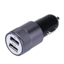 Metal Dual USB 2.1A Car Cigarette Lighter Adapter Charger(Gray+Black) Newly