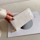 Women Evening Clutch Phone Card Bag Retro PU Alligator Pattern Purse Long Wal