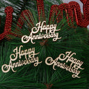 Letter Carving Wooden Slice Happy Anniversary Hanging Ornaments Wood DIY Crafts