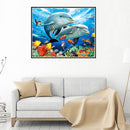 Brother Dolphin 5D Diamond Painting Embroidery DIY Cross Stitch Home Decor Newly