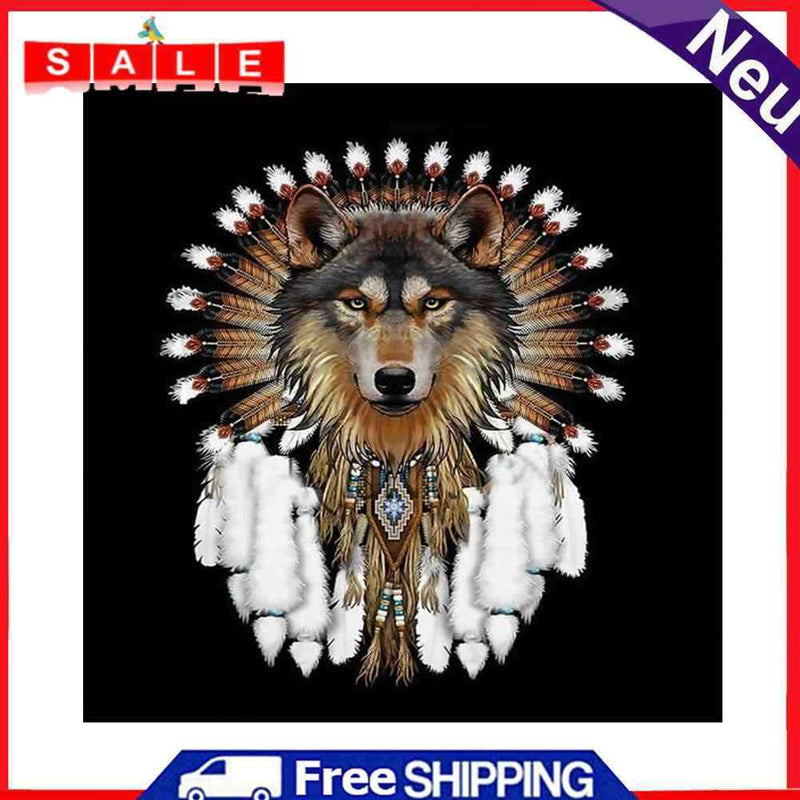5D DIY Diamond Painting Kits Wolf Dream Catcher Full Round Drill Wall Decor Art
