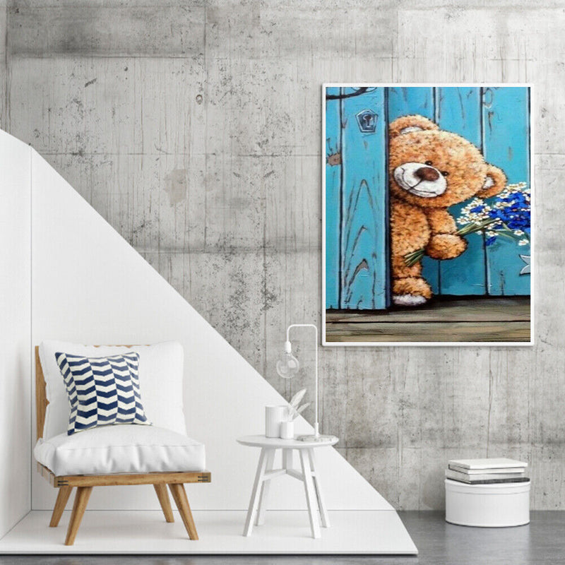 Bear by Door Oil Paint By Numbers Kit DIY Home Decoration Gift Wall Art Pic