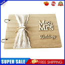 Wedding Guestbook Signs Wood Guest Book Mrs Mr Photo Frame Decor (20 Pages)