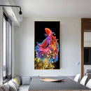 Frameless Oil Paint By Numbers DIY Fish Picture Craft Kit for Room Decoration