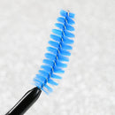 Double-ended Eyebrow Brush Eyelash Brush Comb and Round Comb Teeth (Blue) Newly