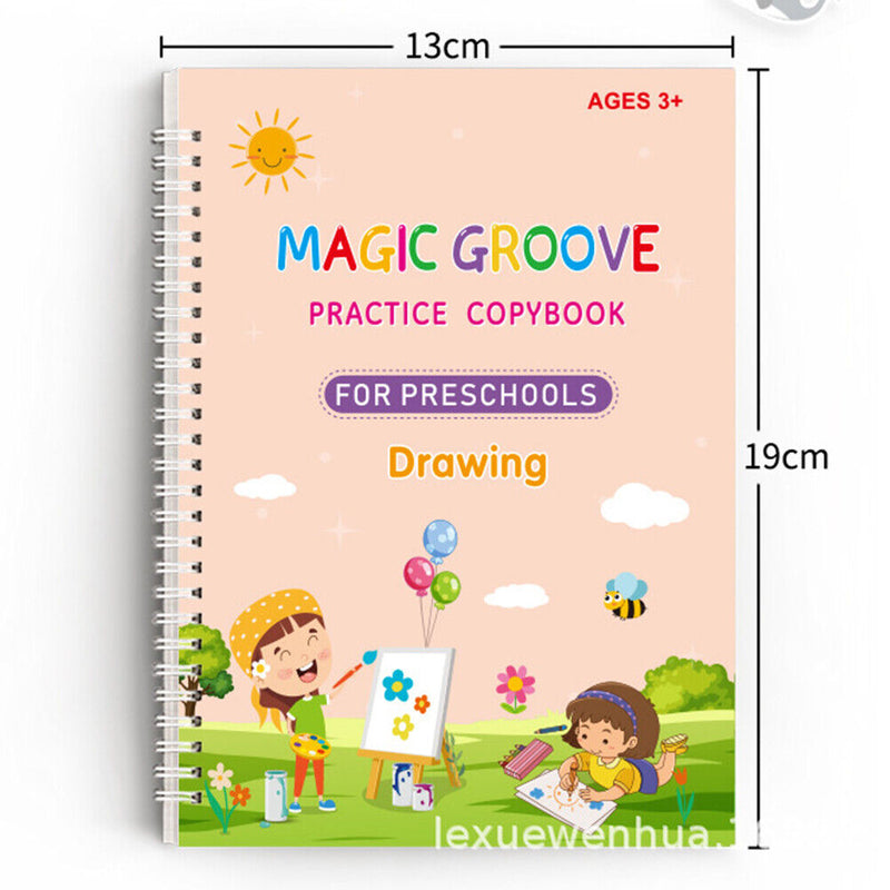 4 Books Calligraphy Handwriting Copybook Set Kids Writing English Lettering