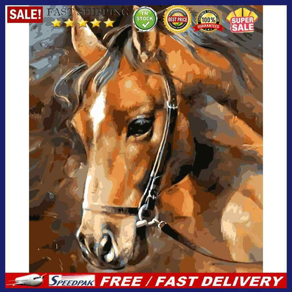 Painting By Numbers DIY Sad Horse Hand Painted Canvas Digital Oil Picture C