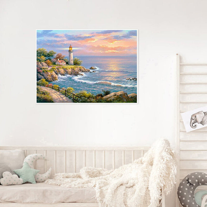 Oil Paint By Numbers Picture DIY Painting Ocean View Painting Kit Artwork