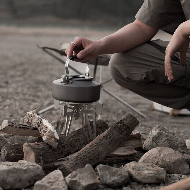 Qvien Camping Stove Stainless Steel Furnace Stove Multifunctional for Picnic BBQ