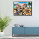 5D Diamond Painting Animal Party Full Square Drill Wall Rhinestone DIY Art Newly
