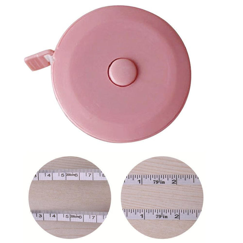 5pcs 2m Retractable Measure Kid Height Size Gauge Measurement Ruler  (Pink)