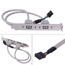 2 Port Rear Panel Bracket Motherboard Cable USB 2.0 Connector Cable Adapter