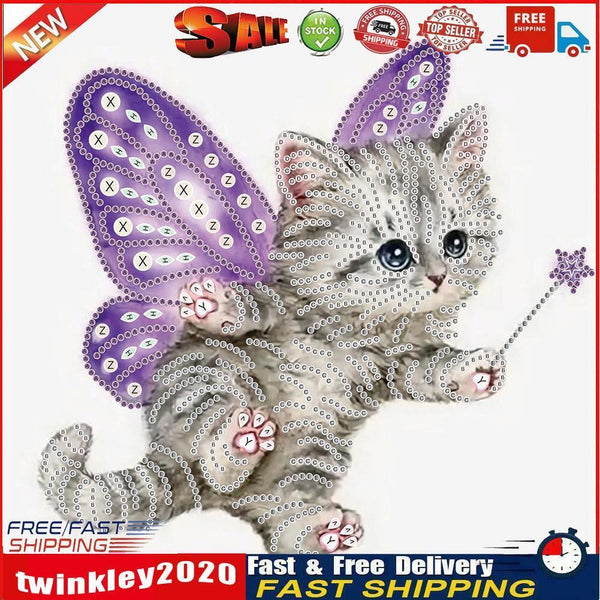 5D DIY Part Special Shaped Drill Diamond Painting Cat Art Decor (YX292) Newly