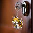 DIY Full Beads Cat Shape Printed Embroidery Keychains Cross Stitch Pendant Newly
