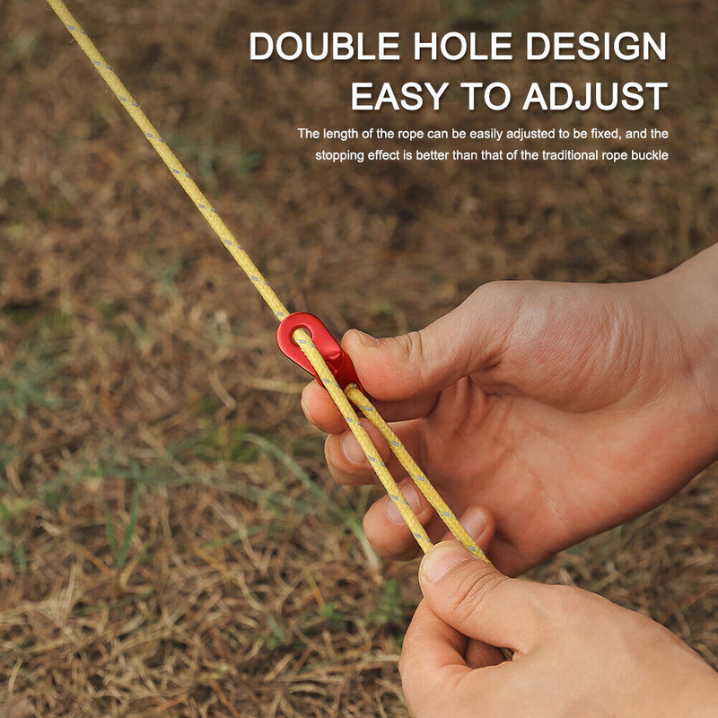 20pcs Outdoor Camping Tent Parachute Cord Rope Buckle Cord Buckle Fastener Ki