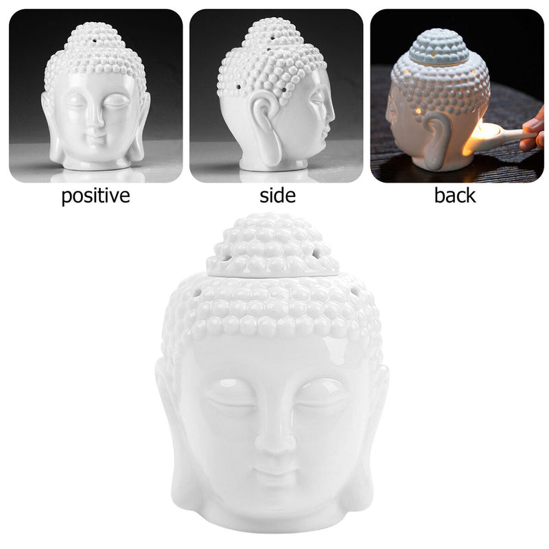 Essential Oil Burner Diffuser, Ceramic Buddha Head Aroma Candle Holders Newly