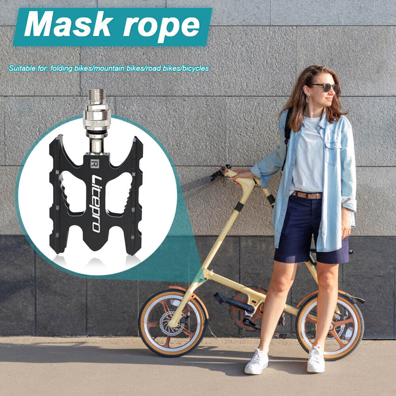 1 Pair Folding Bicycle Pedals MTB Mountain Bike Cycling Quick Release Foot Pedal