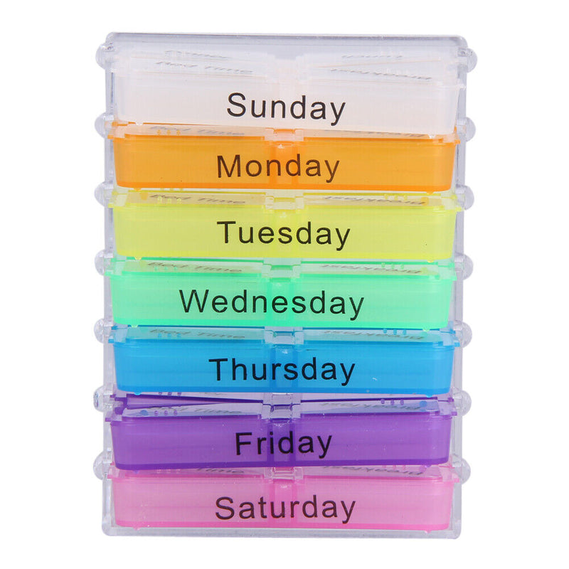 7 Days Weekly Pill Box Storage Case Healthcare Tablet Sorter B