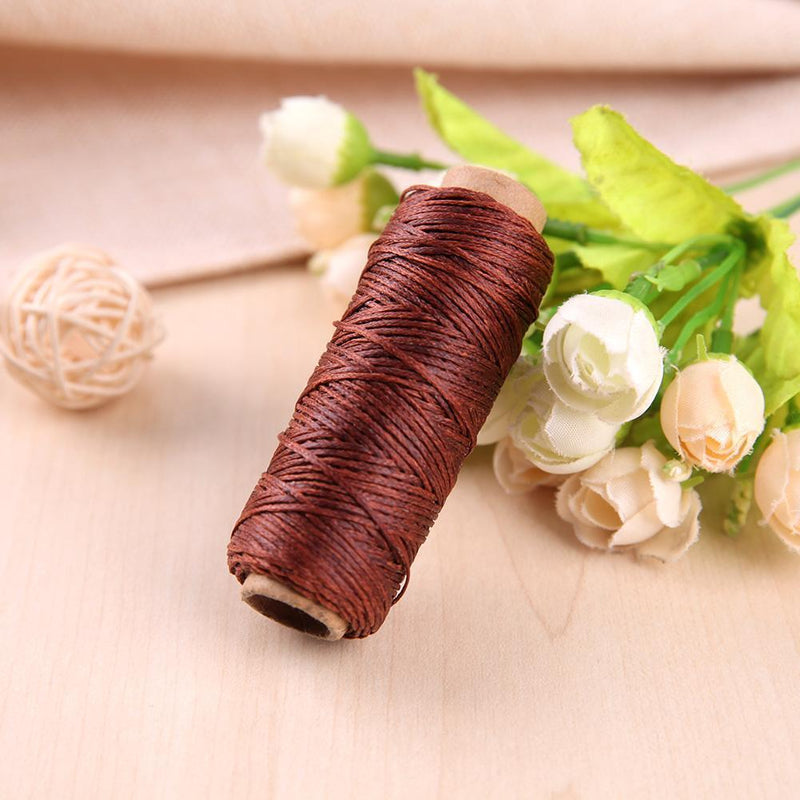 150D 50m Wear Resistant Wax Thread DIY Leather Purse Sewing Line(Coffee)