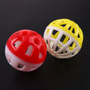 10pcs Plastic Hollow Out Round Pet Cat Colorful Ball Toys With Small Bell