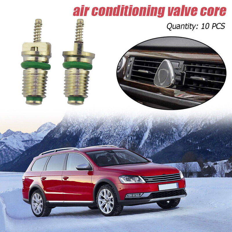 10pcs R134a Car A/C Valve Cores Auto Air Conditioning Valve Cores Green Newly