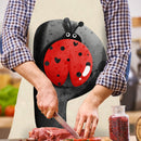 Insect P Print Apron Linen Waterproof Cooking Bibs Home Pinafore (68x55cm)