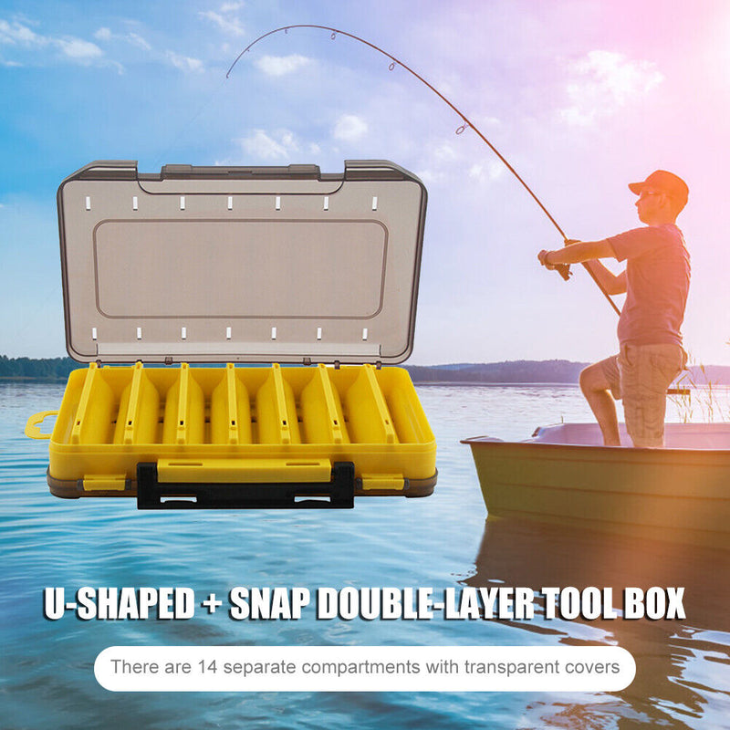 Lure Bait Hook Storage Case Double-Sided Durable Fishing Tackle Organizer B