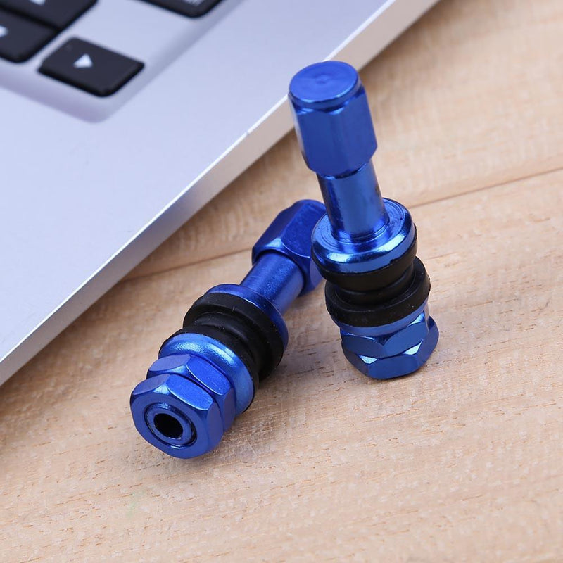 4pcs Car Stainless Steel Clamp-in Tubeless Tyre Tire Wheel Valves (Blue) Newly