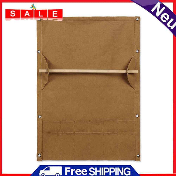 Camping Tableware Storage Bag Multi Pocket Canvas Portable Towel Storage Rack