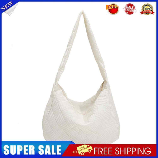 #A Fashion Quilted Nylon Large Capacity Girl Shoulder Hand Bucket Bag Basket Fem