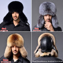 Hunting Bomber Hat with Fur Ear Flaps Men's Russian Hat Winter Trapper Hat
