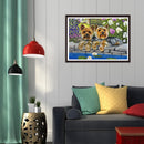 5D DIY Full Drill Diamond Painting Flower Dogs Cross Stitch Embroidery Kit Gift