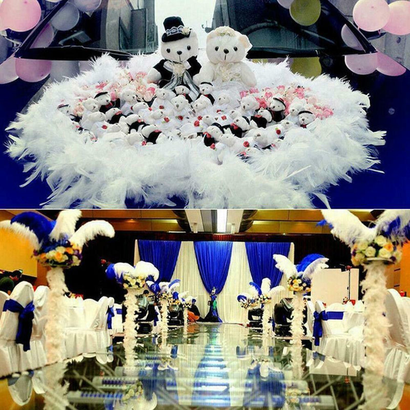 2M Christmas Tree White Feather Xmas Ribbons Boa Strips Garland Party Home F1X1