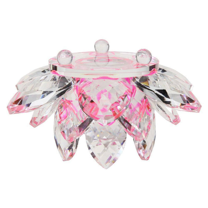 Feng Shui Crystal Lotus Flower Crafts Paperweight Ornament Gift Home Party Decor