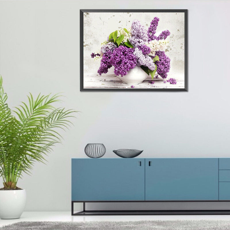 5D Diamond Painting DIY Lavender Partial Round Drill Mosaic Picture Wall Decor