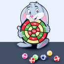Shooting Sucker Ball Target Dartboard Toys Kit with Hook Balls (Bunny)