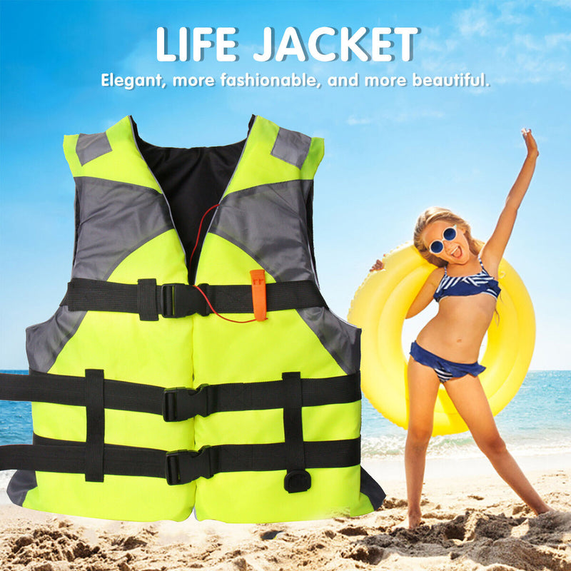 Adults Floating Jacket Lightweight Life Vest for Fishing Swimming (Green) Newly