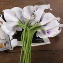 20pcs Calla Bridal Wedding Bouquet  Latex Real Feeling Flower Purple
