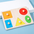 Geometric Hand Grabbing Board Wooden Jigsaw Children Educational Toys (D) Newly