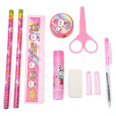 9pcs Creative Pencil Sharpener Earser Stationery Set Students Supply (Pink)
