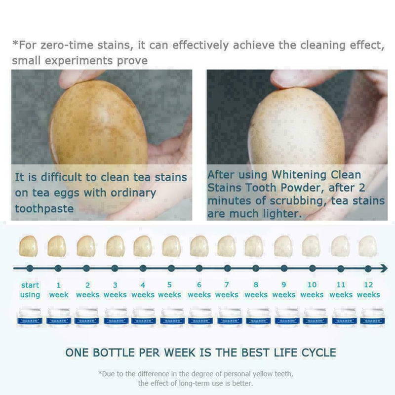 Whitening Clean Dental Stain Tooth Powder 30g Protect Teeth F4B4 Bright L3D9