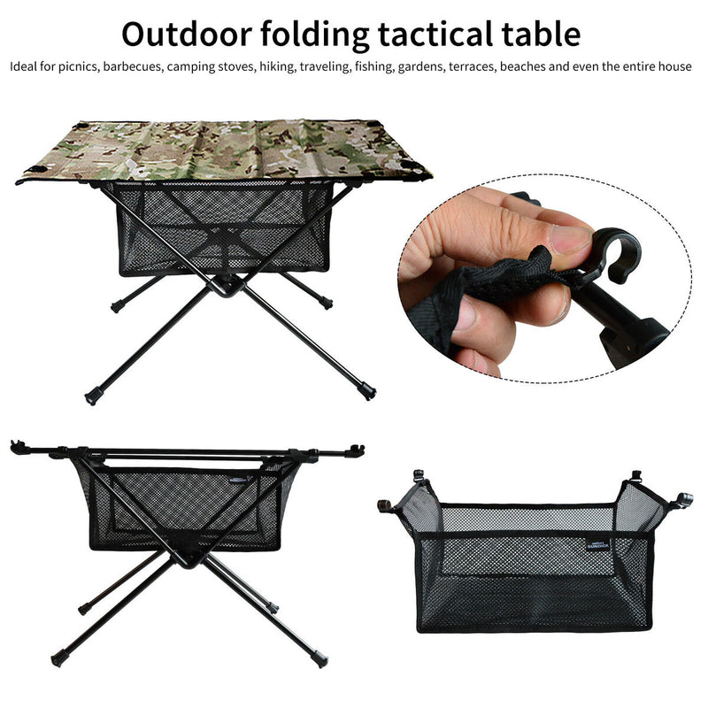 Outdoor Folding Table with Net Pocket Portable Lightweight Foldable Desk