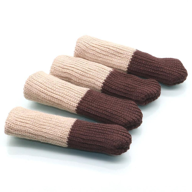 40pcs Cute Table Chair Leg Cover Foot Sock Floor Protectors (Beige+Brown)