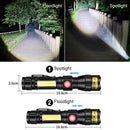 Portable T6+COB+365nm LED UV Lights 350lm 7 Modes Repair Inspection Flashlight